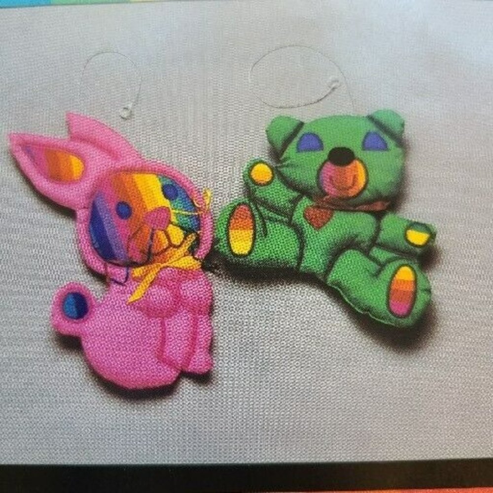 VTG 1983 Rainbow Softie Collection J. Reid Plush Rabbit & Bear Pattern MSH-JR - Picture 2 of 4
